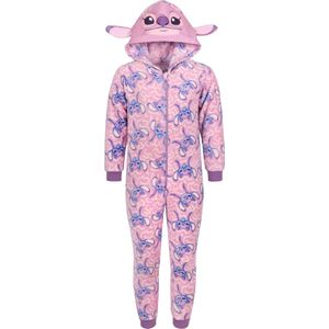 Angel en Stitch Disney Roze, Polar Fleece Eendelige Pyjama, Kinder Onesie met Capuchon, OEKO-TEX