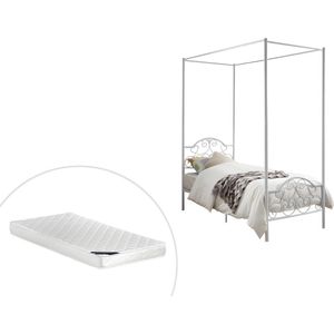 Vente-unique Bed kind metaal wit 90 x 190 cm LEYNA