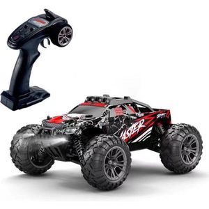 DrPhone RCX7 - RC 1:16 Auto 4WD – 33 km/h Bestuurbare Waterdichte Truck Met Borstel loze Motor – RC Buggy – Buggy Met Accu – 4WD Buggy Met 2,4GHz Controller + 1 Accu Extra – Zwart