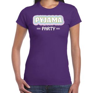 Bellatio Decorations Verkleed T-shirt voor dames - pyjama party - paars - carnaval - foute party XXL