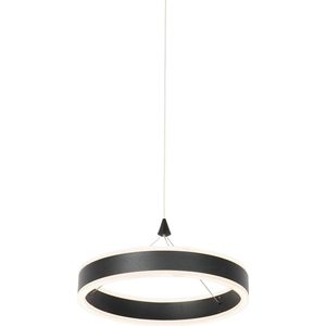 QAZQA lyani - Design LED Dimbare Hanglamp met Dimmer - 1 lichts - Ø 30 cm - Zwart - Woonkamers-sSlaapkamers-sKeuken