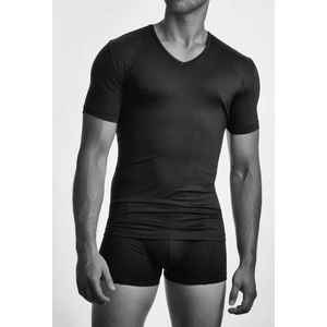 Claesen's Cls No.1 T-shirt (1-pack) - heren Pima V-hals T-Shirt - zwart - Maat: L