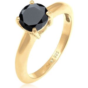 Elli Dames Ring Dames Eenzaam Klassiek met Zirkonia Kristal in 925 sterling zilver