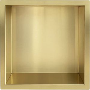 Wiesbaden inbouwnis 30x30x7cm geborsteld messing (goud)