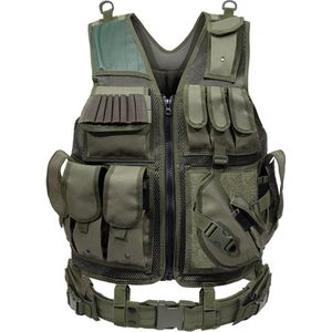 Tactisch vest - Tactical vest - Outdoor - Survival vest - Survivallen - Beschermingsvest - Hiken - Legergroen