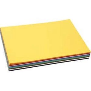Gekleurd karton, A4, 210x297 mm, 180 gr, diverse kleuren, 12x10 vel/ 1 doos | Knutselpapier | Knutselkarton