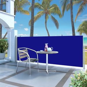 vidaXL - Windscherm - uittrekbaar - 120x300 - cm - blauw
