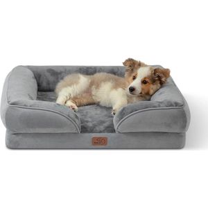 Bedsure Orthopedisch hondenbed, ergonomische hondensofa, met eivormig traagschuim voor kleine honden, wasbaar, antislip, afmetingen 71 x 58 cm
