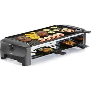 Princess Gourmetstel 162840 - Raclette Grill and Teppanyaki Party - 8 personen - 2 meter snoer - Regelbare thermostaat - 1400W - Omkeerbare bakplaat en grillplaat