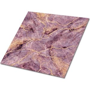 Tulup PVC Tegels - Marmeren Textuur Vinyl Tegels - 30 cm x 30 cm - Roze Vloer Tegels PVC - 9 stuks - Vinyl Vloer Tegels - Marmer Plaktegels - Zelfklevende PVC Tegels - Plaktegels keuken en Badkamer