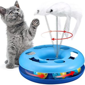 Xd Xtreme - Kattenspeelgoed - inclusief 2 katten theelepels - blauw - rond - interactief - multifunctioneel - speelmuis - kattenbal - kattenbaan - zintuig speelgoed - ultrasterk - speeltunnel - DIERENDAG