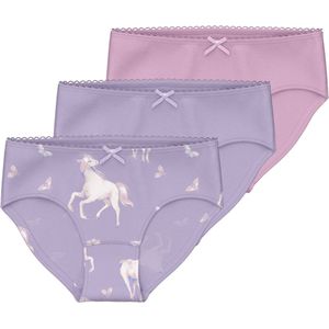 NAME IT NMFBRIEFS 3P PASTEL LILAC HORSE NOOS Meisjes Slip - Maat 104