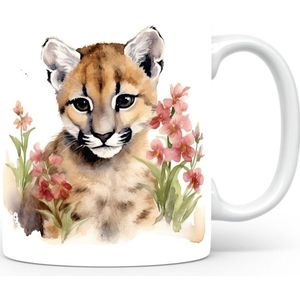 Mok met Puma Concolor Beker voor koffie of tas voor thee, cadeau voor dierenliefhebbers, moeder, vader, collega, vriend, vriendin, kantoor