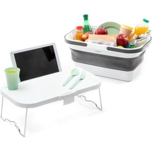 Picknickmand 16 L Capaciteit met Handvatten en Deksel- Opvouwbare Picknickmand met Handvatten- Camping Accessoires Picknickmand