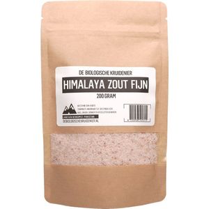 De Biologische Kruidenier - Himalaya zout fijn - 200 gram - met stapelkorting - in handige hersluitbare stazak