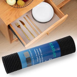 FLOORDIREKT Lademat Pearl - Op Maat Gesneden Antislipmat - Voor Keukenkastjes - 30 x 150 cm - Zwart