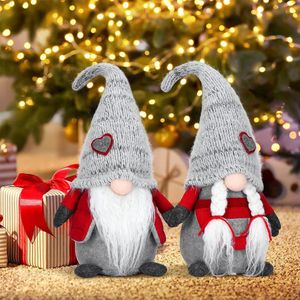 Pluche paar kabouters decoratie, handgemaakt, schattige kabouter dwerg, cadeau voor Valentijnsdag, Kerstmis en festival