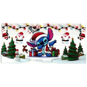 UV DTF cup wrap - stickers - kerst - elfjes - beker - cup - stitch - sticker - hobby - wrap - uv sticker - thee - koffie beker - drinkbeker