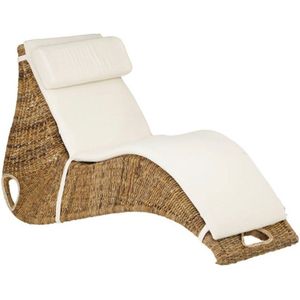 Mica Decorations FELICE Lounger - Fauteuil met kussen bruin - L190xB78xH86cm