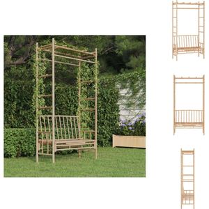 vidaXL Bamboe Pergola Tuinbank - 116 x 52 x 220 cm - Duurzaam - Stevig - Voor Klimplanten - Inclusief Montagehandleiding - vidaXL - Tuinbank