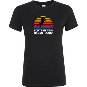 Klere-Zooi - Echte Meiden Rijden Paard - Dames T-Shirt - S