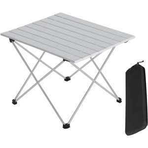 WARRAICH-Aluminium campingtafel, opvouwbaar en ultralicht, met draagtas, zilver