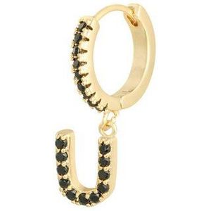 Oorbellen Letter U Zwart Copper