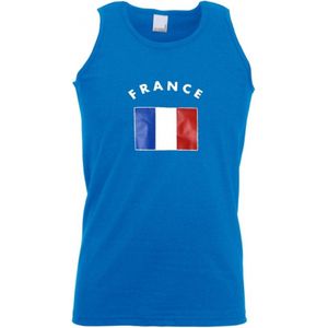 Blauw heren singlet vlag France Xl