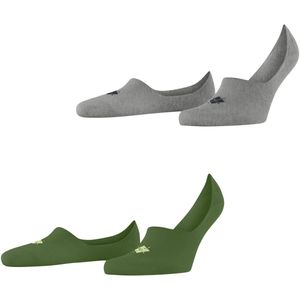Burlington Everyday 2-Pack onzichtbar eenkleurig katoen multipack footies heren groen - maat 41-42