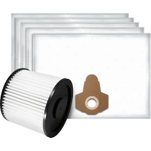 5x Dparts stofzuigerzakken en 1 filter geschikt voor Parkside en Einhell 30L nat en droogzuiger - microfleece stofzakken voor series PNTS 30 - 30/5 - 30/6 - 1250 - 1250/9 - nr. 72800205 - 2351110
