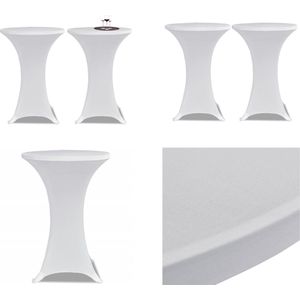 Statafelhoes Stretch Ø70cm Wit (2 stuks) - Meubelhoes - Meubelhoezen - Statafelhoes - Statafelhoezen