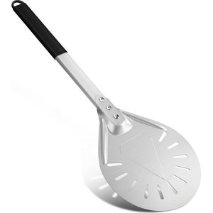 Geperforeerde draaiende pizzaschep - 7 inch - aluminium - pizzapeddel met antislip hittebestendig handvat - pizzaschep voor zelfgemaakte pizza's en brood