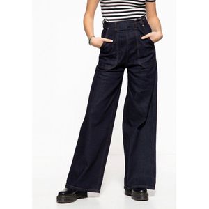 Queen Kerosin Damen Flared Jeans Dunkelblau-33
