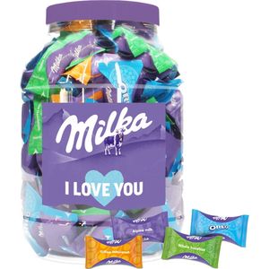 Milka Moments chocolade mix ""I Love You"" - Alpenmelkchocolade, toffee, hazelnoot en Oreo - 1000g