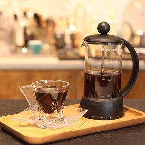 koffiezetapparaat- draagbare cafetière met drievoudige filters- hittebestendig glas met roestvrijstalen 350ml