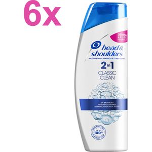 Head & Shoulders - Classic Clean 2in1 - Anti-Roos Shampoo & Haarbalsem - 6x 360 ml - Voordeelverpakking
