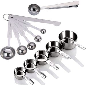 NORDIVAR® - Luxe Roestvrijstalen Maatbeker en Lepelset - Keuken Accessoires voor Precieze Afmetingen-
