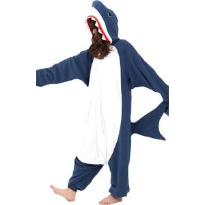 Haai Onesie Pak Kostuum Outfit Huispak Jumpsuit Verkleedpak - Premium Verkleedkleding - Halloween & Carnaval - SAZAC - Kinderen & Volwassenen - XL (175-195 cm)