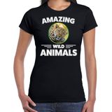 T-shirt jaguar - zwart - dames - amazing wild animals - cadeau shirt jaguar / jachtluipaarden liefhebber M