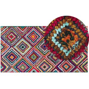 KAISERI - Shaggy vloerkleed - Multicolor - 80 x 150 cm - Katoen