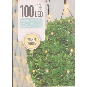 4x Kerstverlichting warm wit Buxus struik verlichting 90 cm binnen/buiten - 100 witte kerstlampjes - Kerstversiering/kerstdecoratie