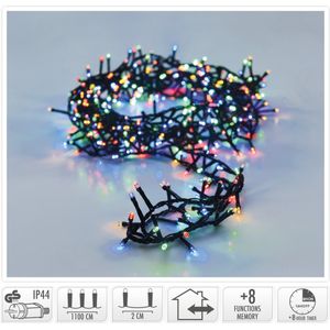 Microcluster Kerstverlichting - 560 led - 11m - multicolor - Timer - Lichtfuncties - Geheugen - Buiten