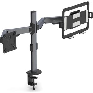Sounix Monitor Arm voor 13 t/m 32 Inch - Laptop standaard tot 17 Inch - Monitorbeugel geschikt voor 2 schermen - Laptop Standaard - Verstelbaar - Zwart