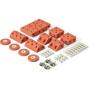 Modu Dreamer Kit - Zachte blokken- 33 onderdelen - Open Ended speelgoed - Speelgoed 1 -2-3 jaar - Burnt Orange / Dusty Green