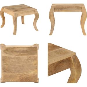 vidaXL Bijzettafel 45x45x40 cm massief mangohout - Bijzettafel - Bijzettafels - Bijzettafeltje - Bijzettafeltje