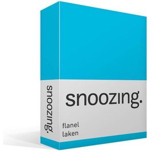 Snoozing - Flanel - Laken - Eenpersoons - 150x260 cm - Turquoise