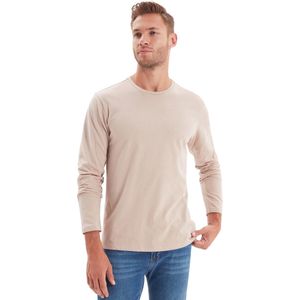 Trendyol Donkergroen T-Shirt Met Lange Mouwen En Normale Pasvorm, 100% Katoen Tmnaw21Ts0208