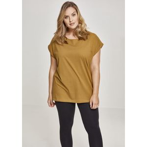 Urban Classics - Extended shoulder Dames T-shirt - 3XL - Bruin