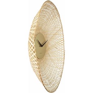 Wandklok 60 cm - Stille - Bruin - Bamboe - NeXtime 'Vortex'