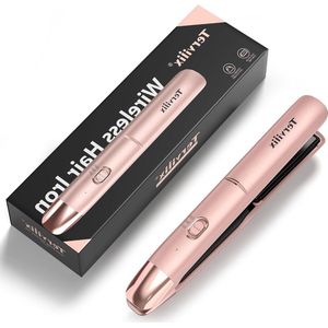 Mini reisstijltang draadloos - 220 °C - draagbaar - oplaadbaar - met arganolie - 4500 mAh-batterij - snel opwarmen in 50 seconden